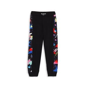 NWT Balmain Girl's Size 8 Graffiti Pop Logo Black Jogger Sweatpants $430